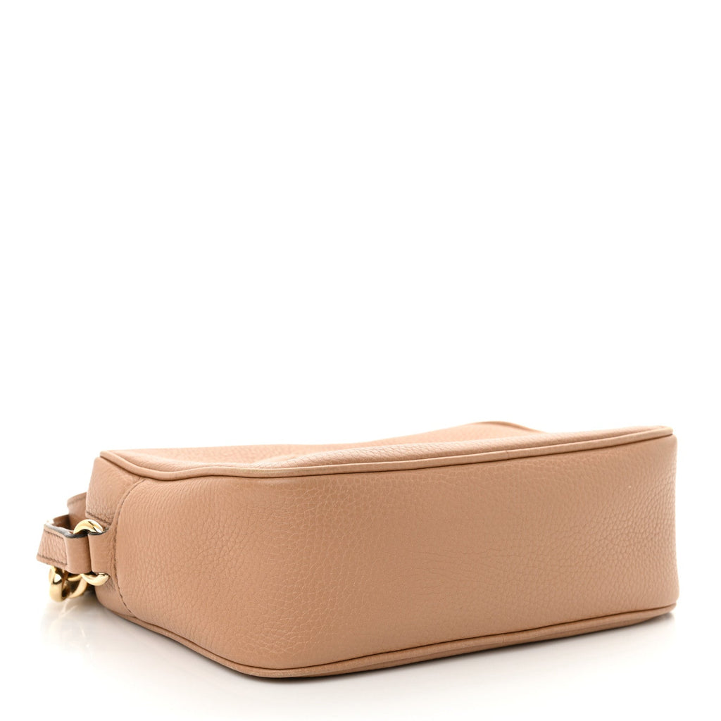 Pebbled Calfskin Small Soho Disco Bag Camelia