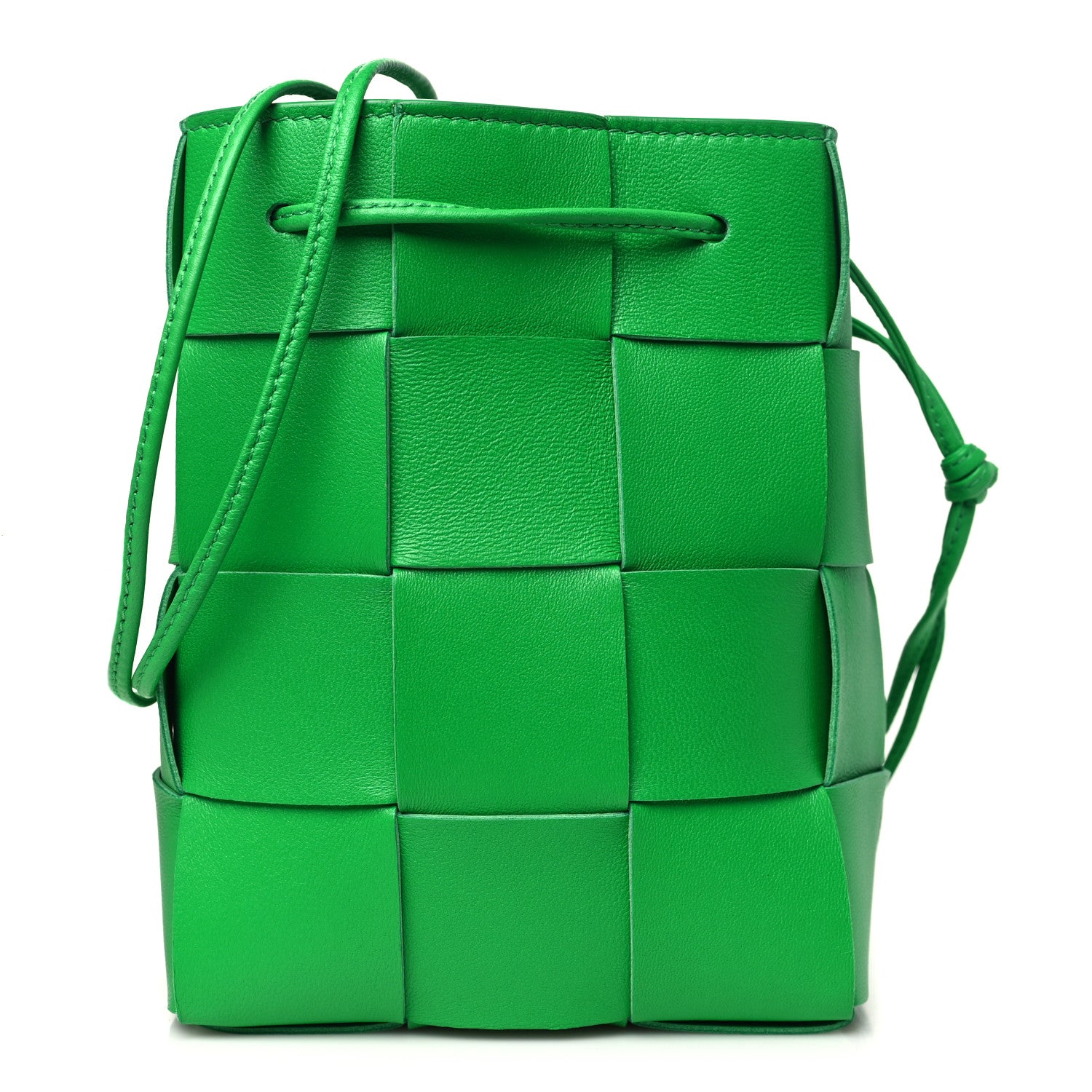 Nappa Maxi Intrecciato Small Cassette Bucket Bag Parakeet