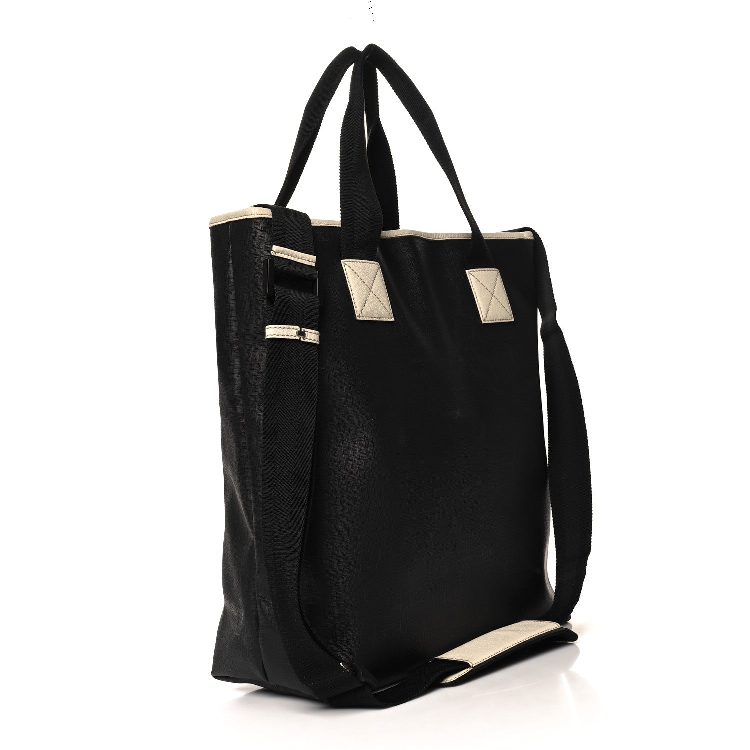 Coated Canvas Large Logo Tote Black