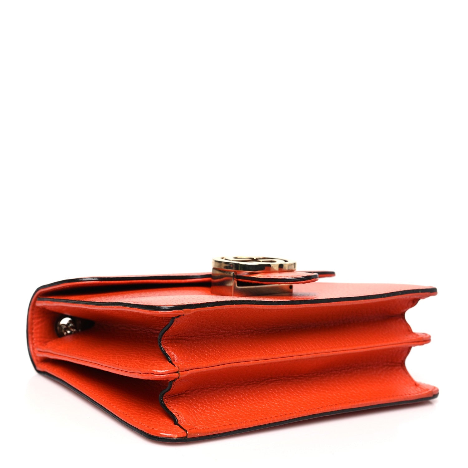 Dollar Calfskin Small Interlocking G Shoulder Bag Sun Orange