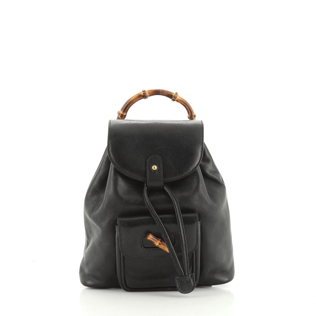 Vintage Bamboo Backpack Leather Mini
