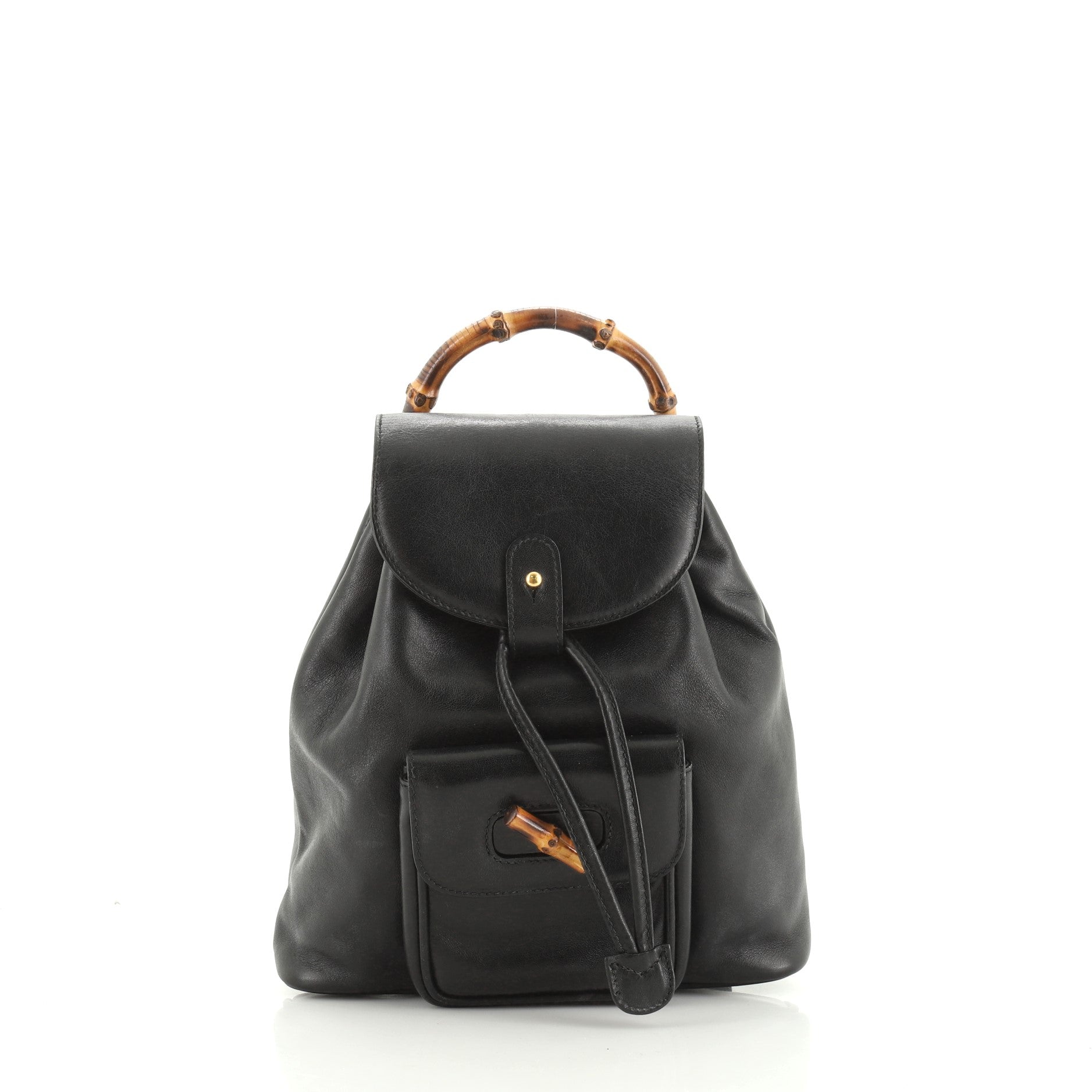 Vintage Bamboo Backpack Leather Mini