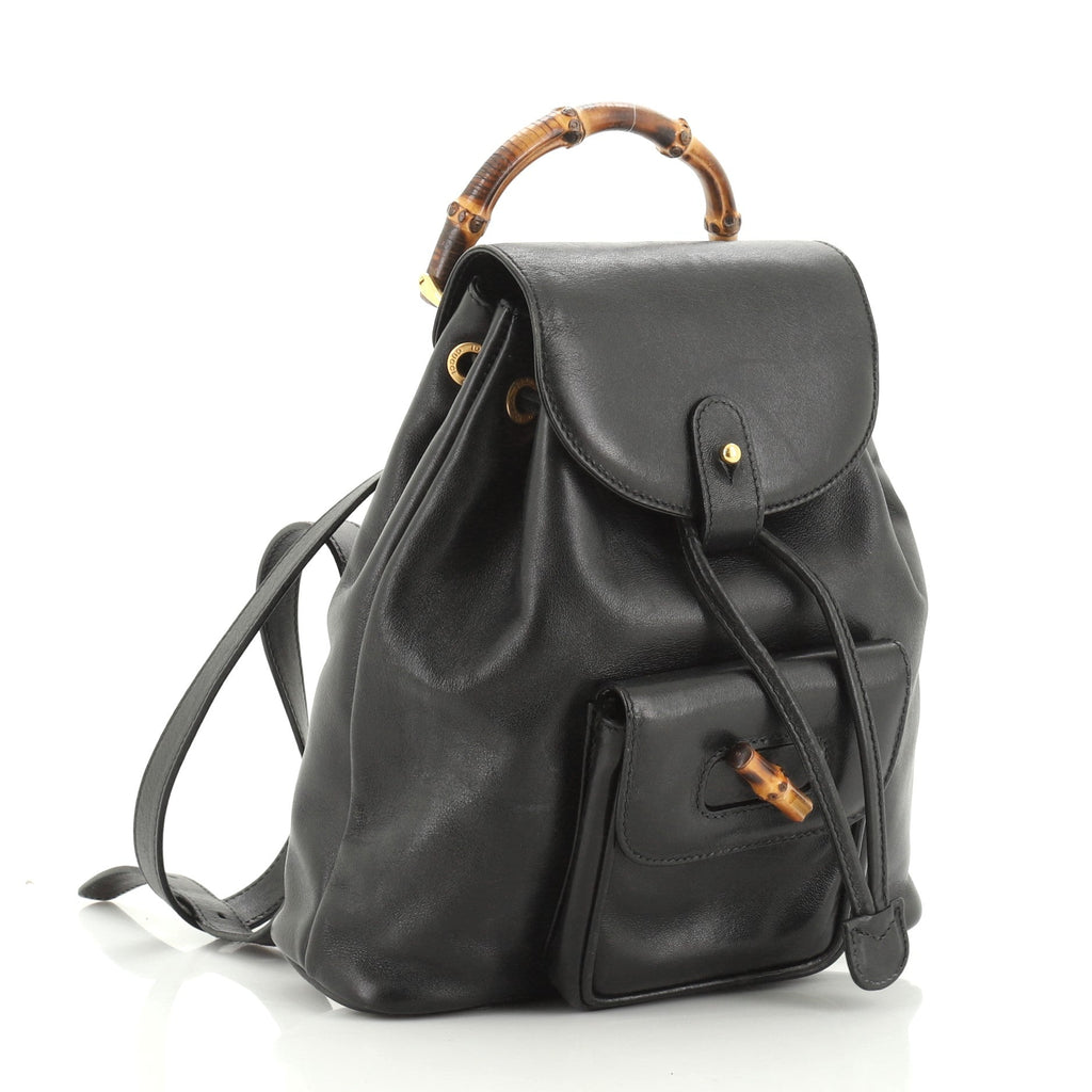Vintage Bamboo Backpack Leather Mini