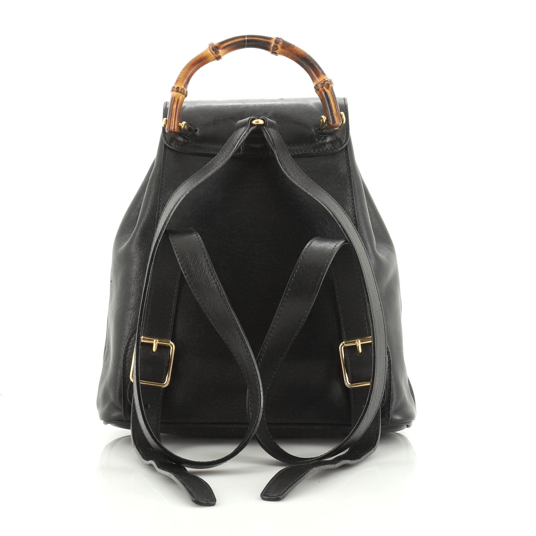 Vintage Bamboo Backpack Leather Mini