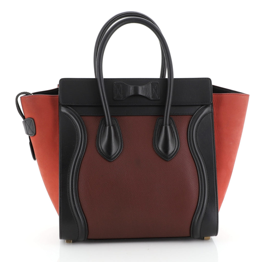 Bicolor Luggage Bag Leather Mini