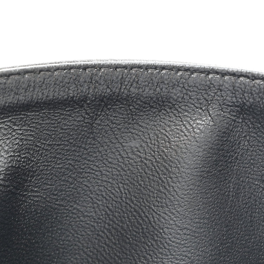 Metallic Lame Quilted Small Double Flap Silver
