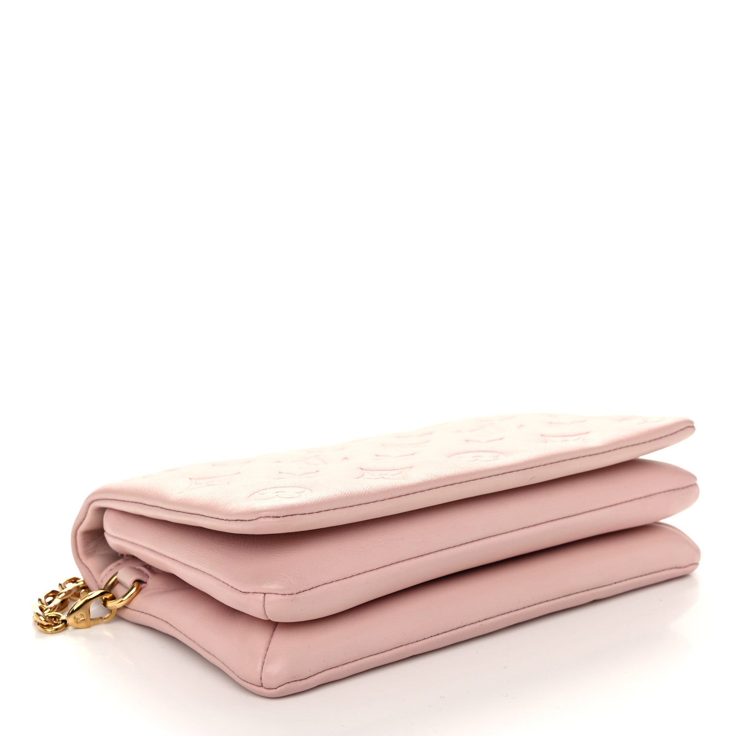 Lambskin Embossed Monogram Pochette Coussin Rose