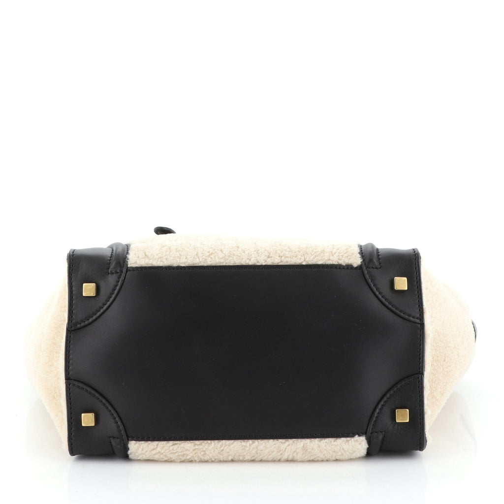 Bicolor Luggage Bag Shearling Mini