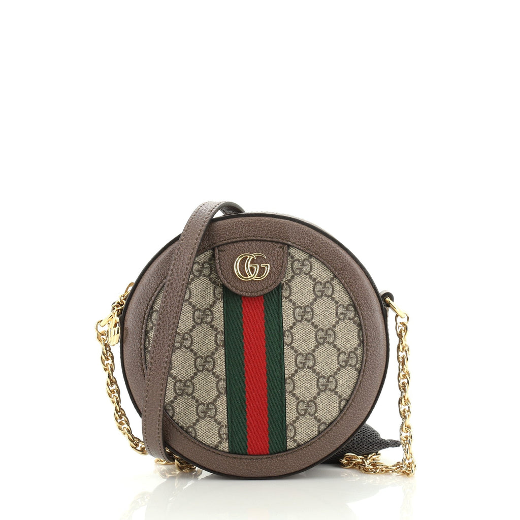 Ophidia Round Shoulder Bag GG Coated Canvas Mini