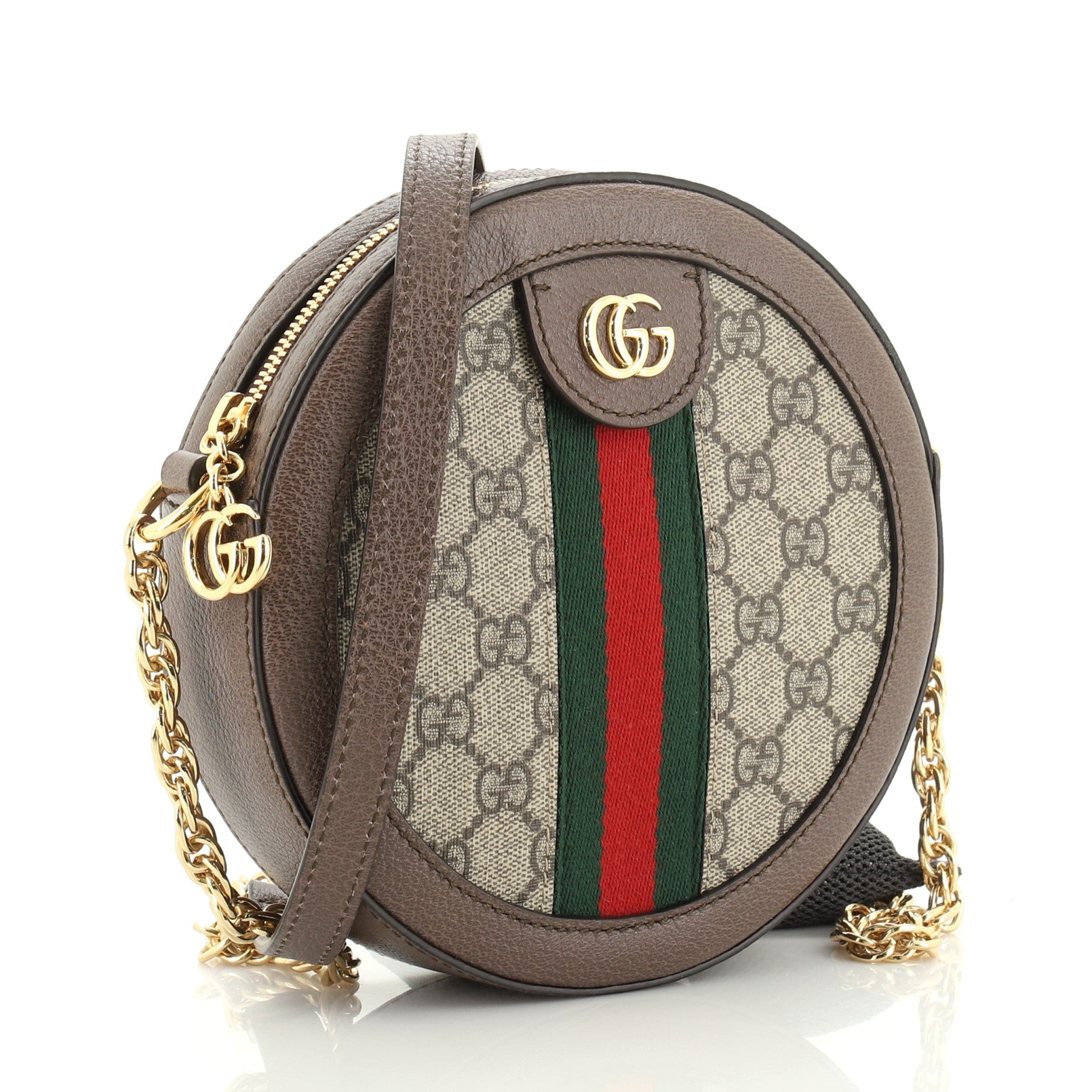 Ophidia Round Shoulder Bag GG Coated Canvas Mini