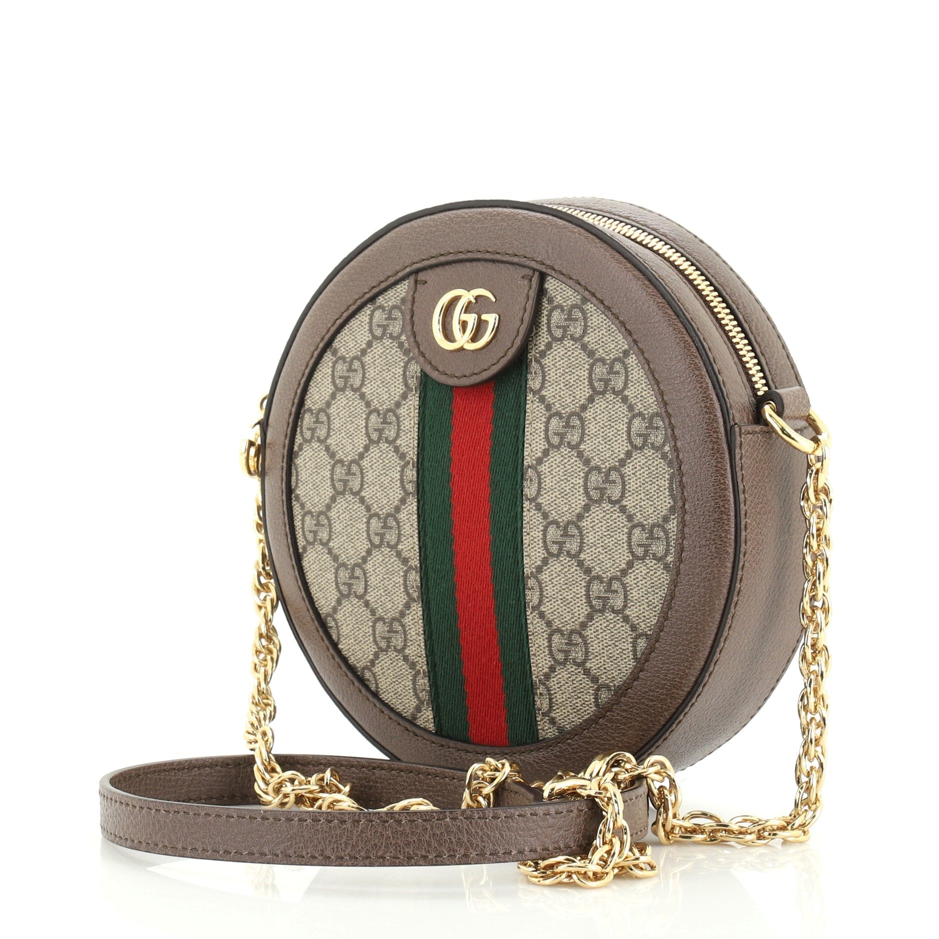 Ophidia Round Shoulder Bag GG Coated Canvas Mini