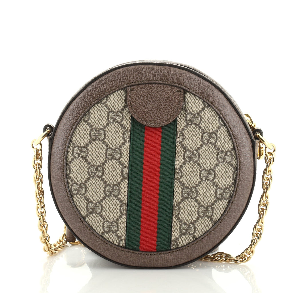 Ophidia Round Shoulder Bag GG Coated Canvas Mini