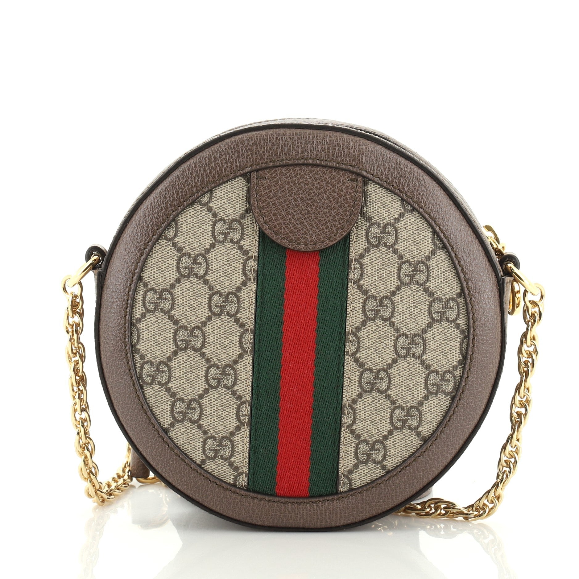 Ophidia Round Shoulder Bag GG Coated Canvas Mini