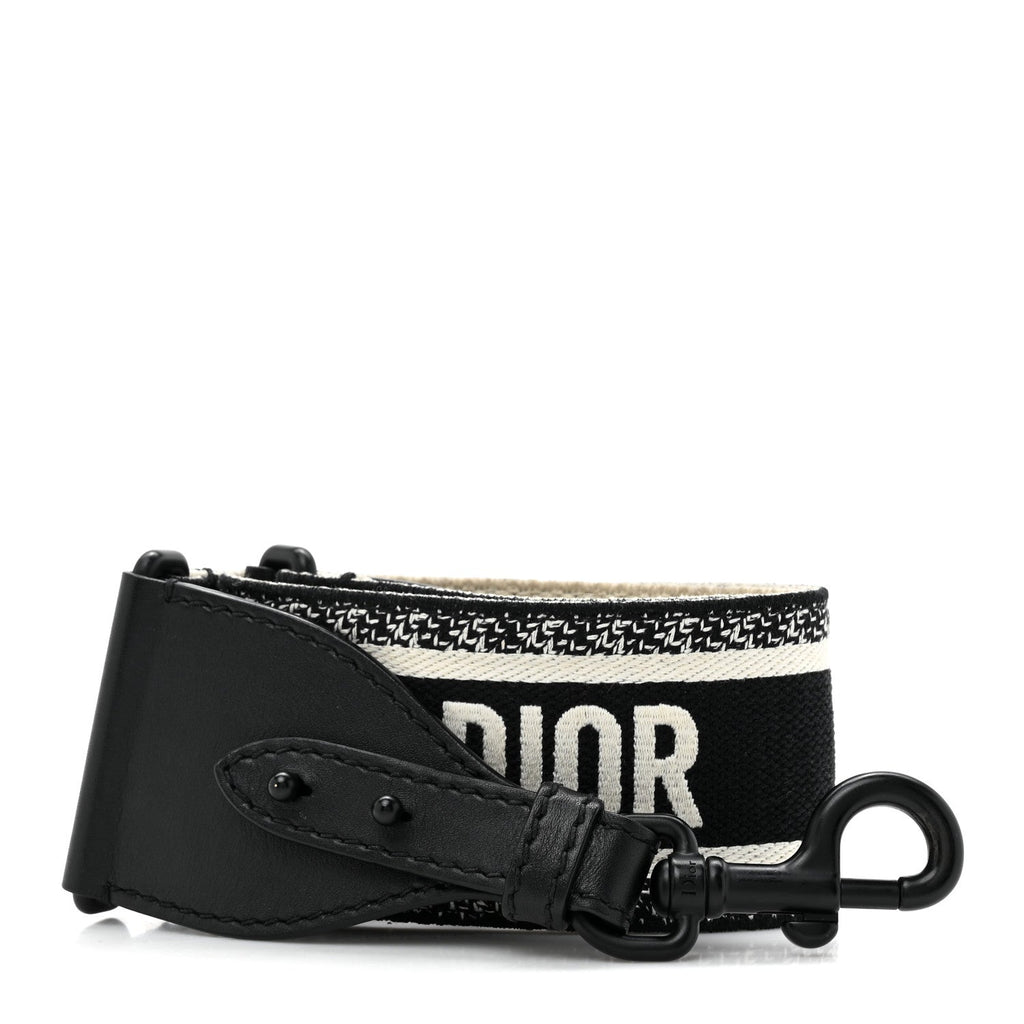 Canvas Embroidered Shoulder Strap Black Ultramatte
