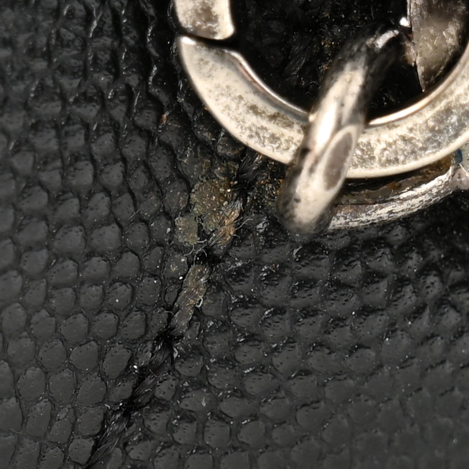 Caviar Lizard Embossed Quilted Mini Coco Handle Flap Black