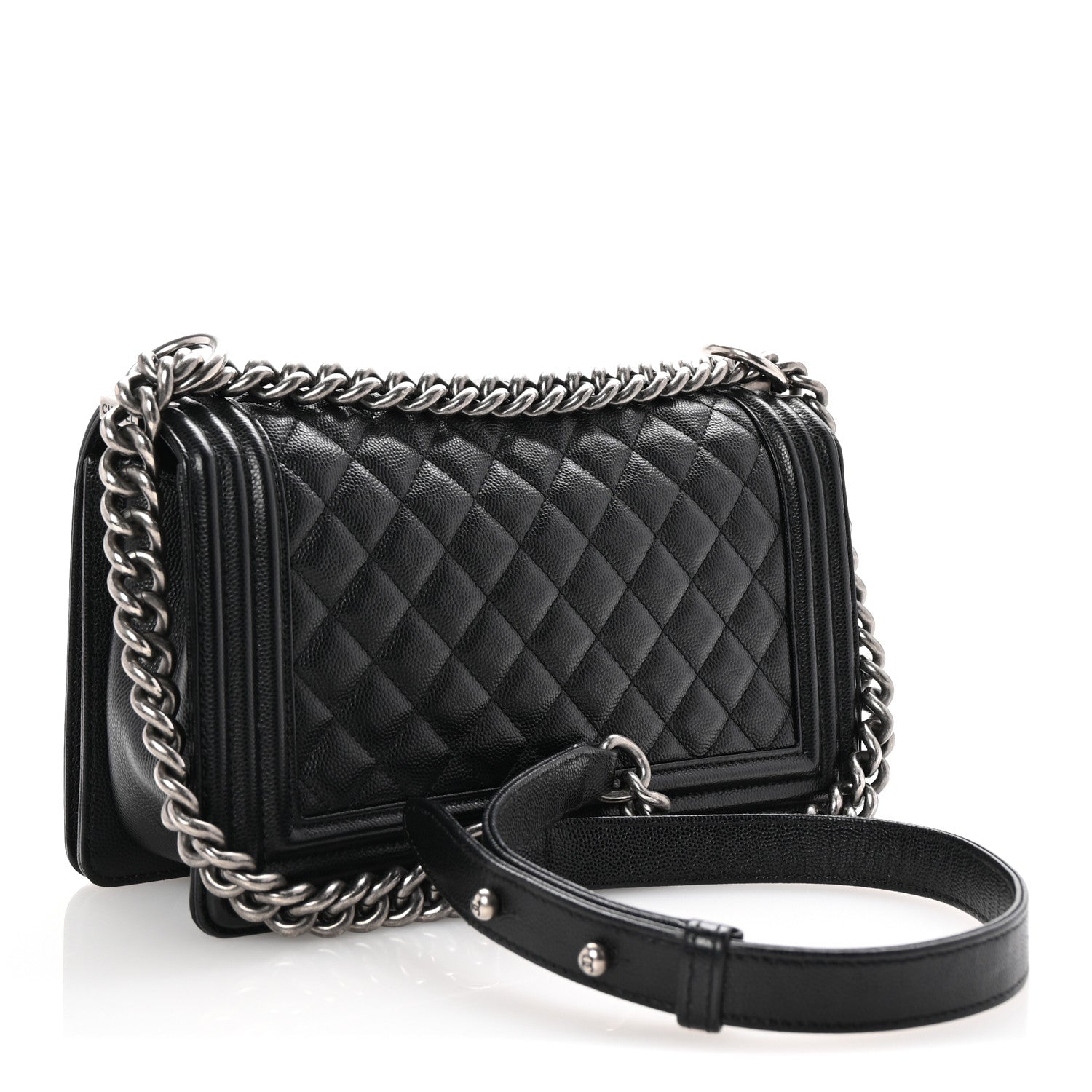 Caviar Quilted Medium Boy Flap Black