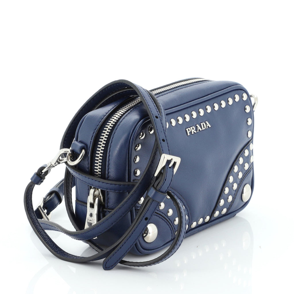 Zip Crossbody Bag Studded Soft Calfskin Mini