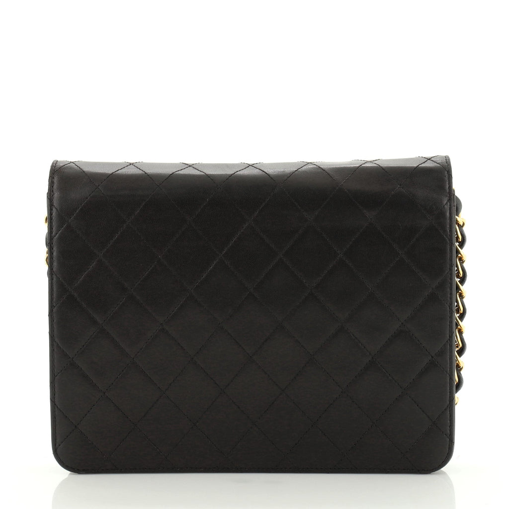 Vintage Clutch with Chain Quilted Leather Small