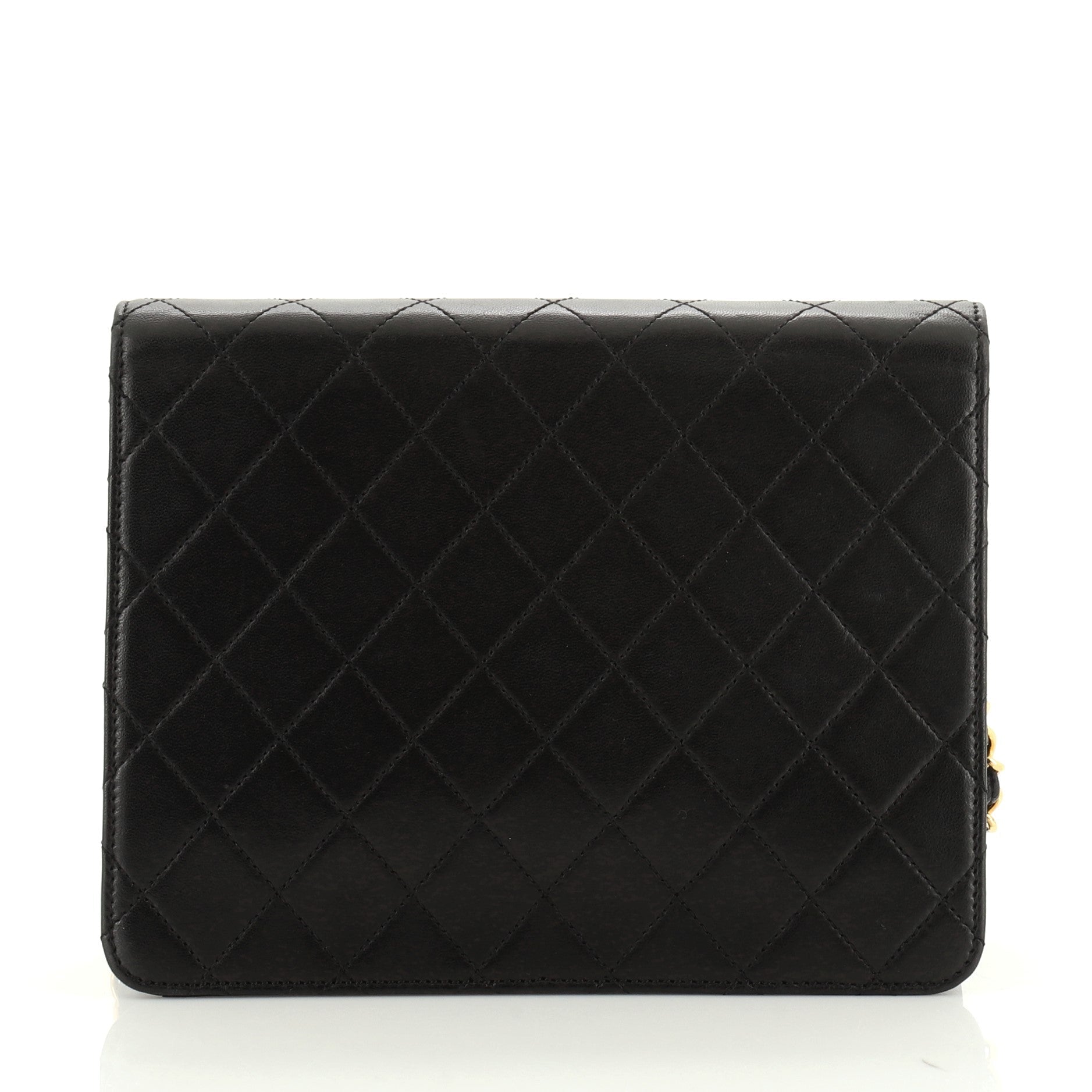 Vintage Clutch with Chain Quilted Leather Medium