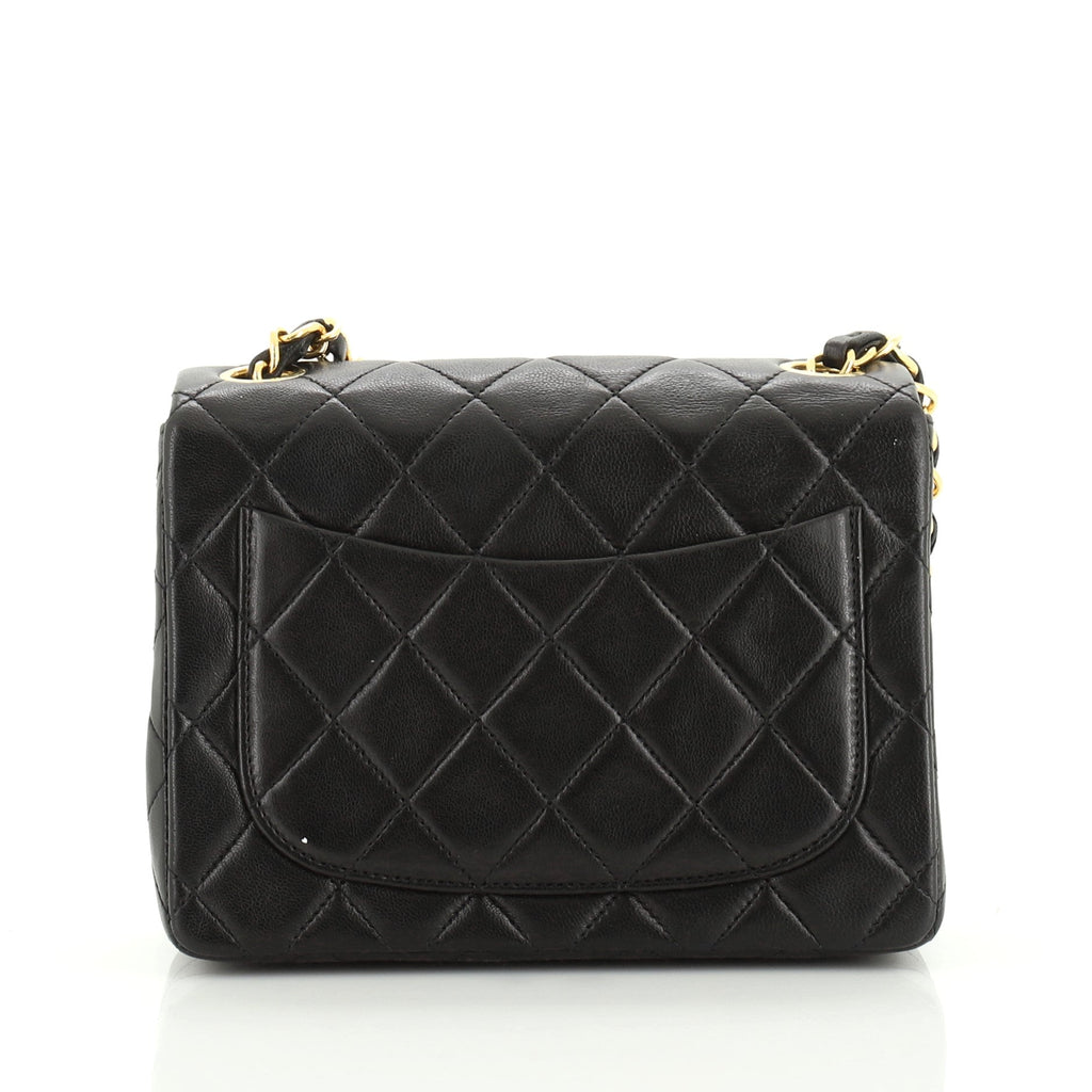 Vintage Square Classic Single Flap Bag Quilted Lambskin Mini