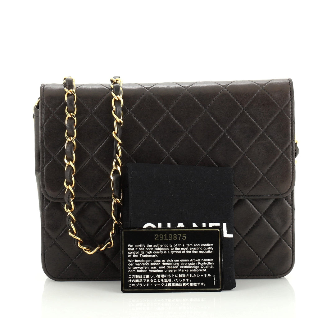 Vintage Clutch with Chain Quilted Leather Small