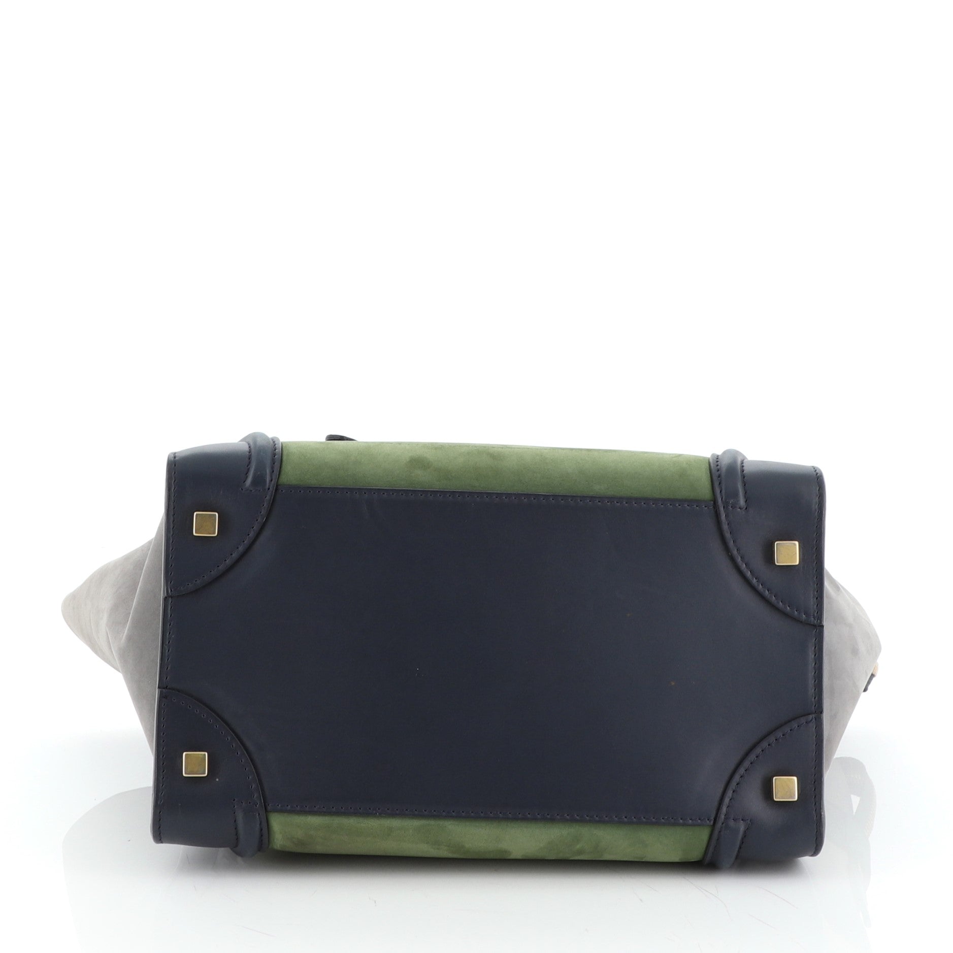 Tricolor Luggage Bag Suede Mini