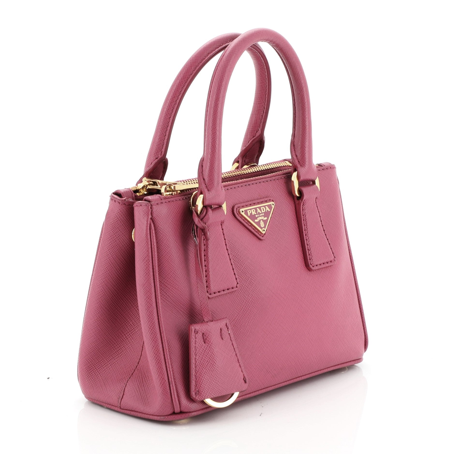 Galleria Double Zip Tote Saffiano Leather Mini