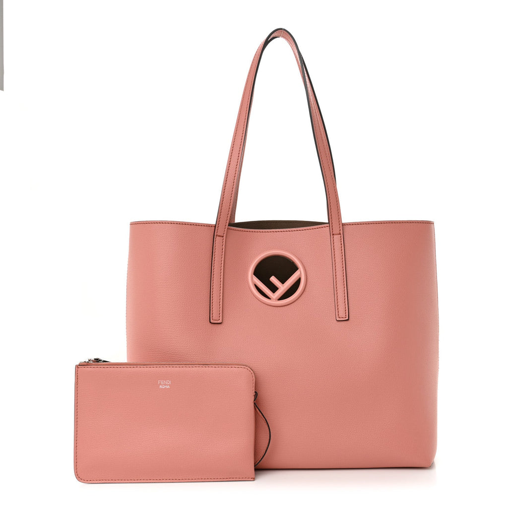 Vitello Vienna Enamel F is Fendi Shopping Tote Macaron Taupe