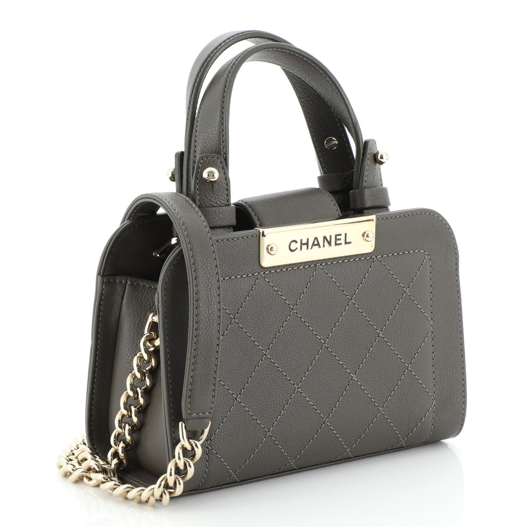 Label Click Shopping Tote Quilted Calfskin Mini