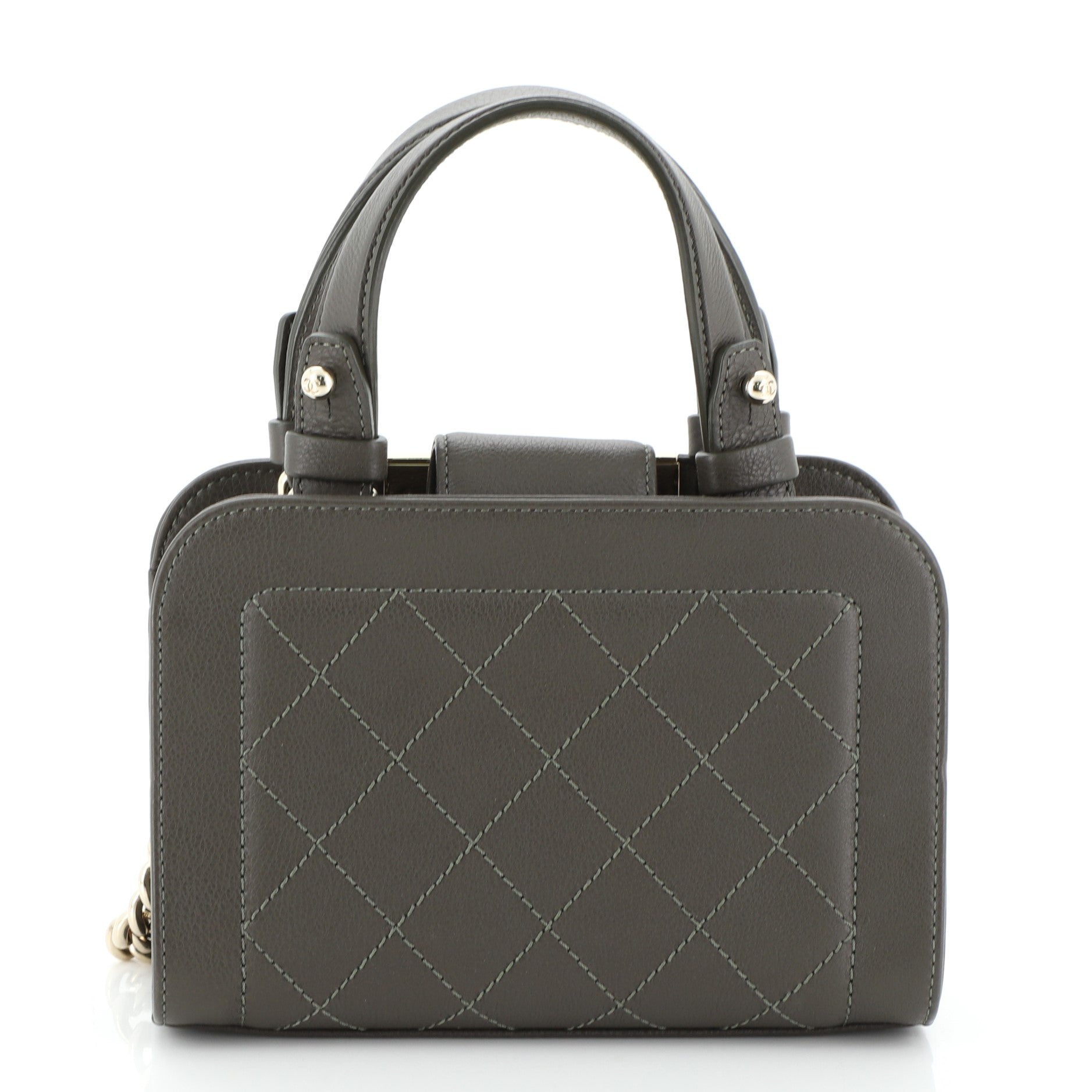 Label Click Shopping Tote Quilted Calfskin Mini