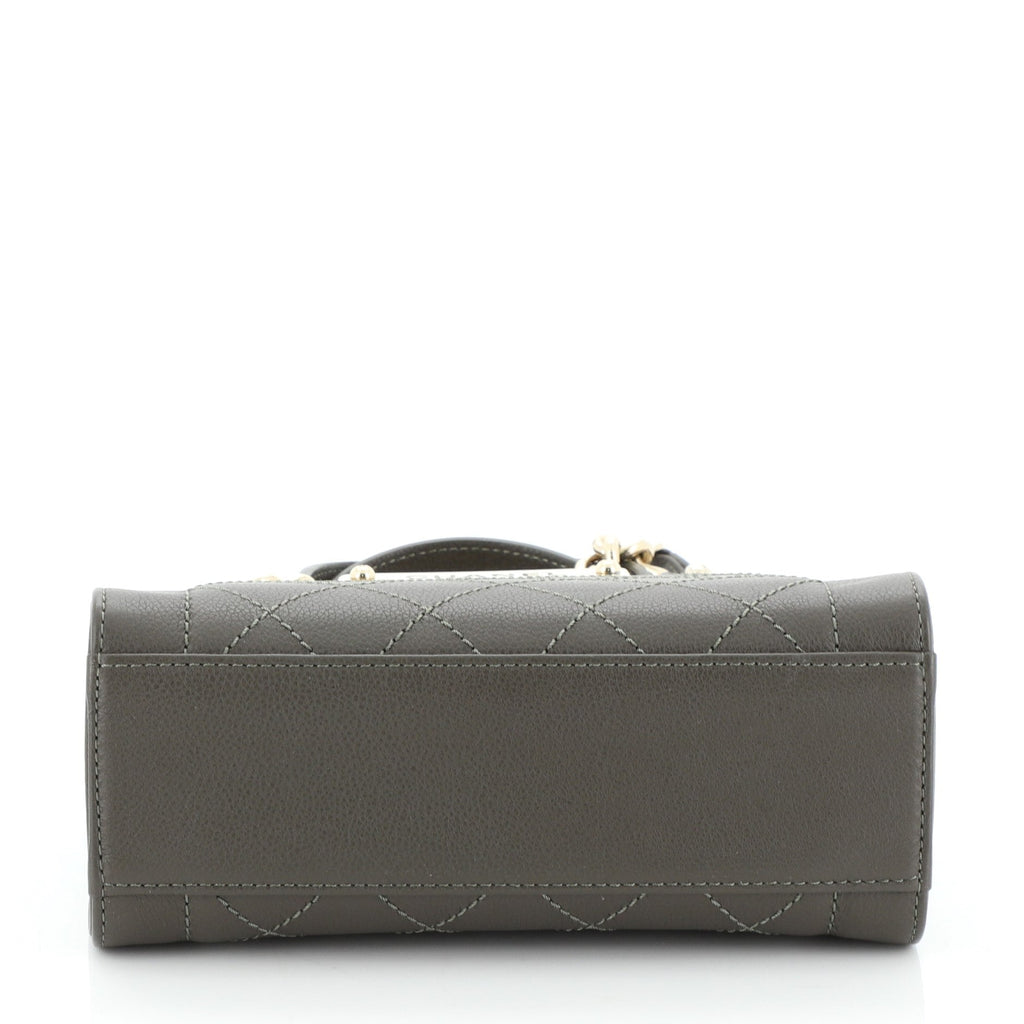 Label Click Shopping Tote Quilted Calfskin Mini