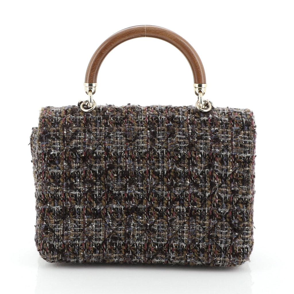 Knock on Wood Top Handle Bag Quilted Tweed Mini