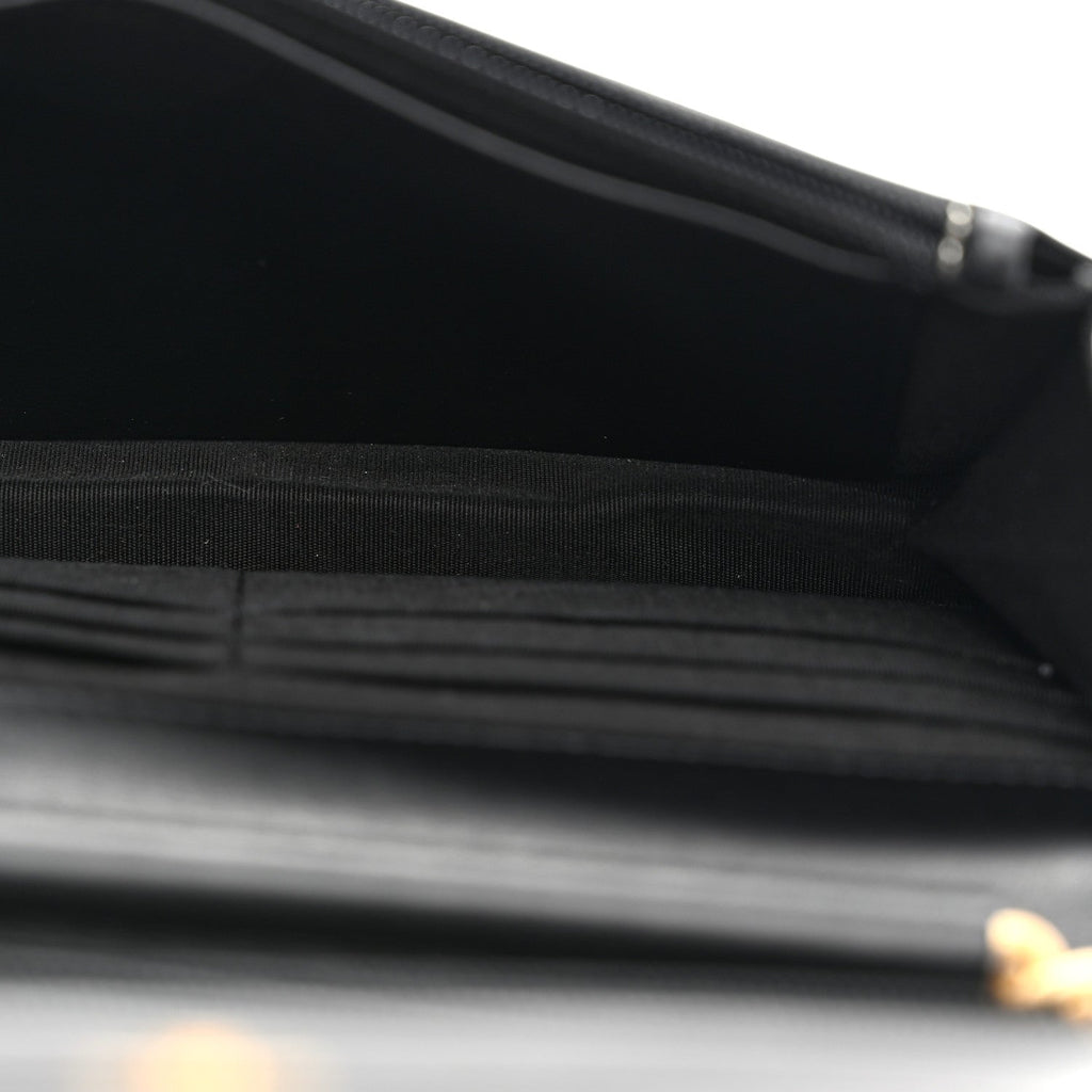 Caviar Quilted Boy Wallet On Chain WOC Black