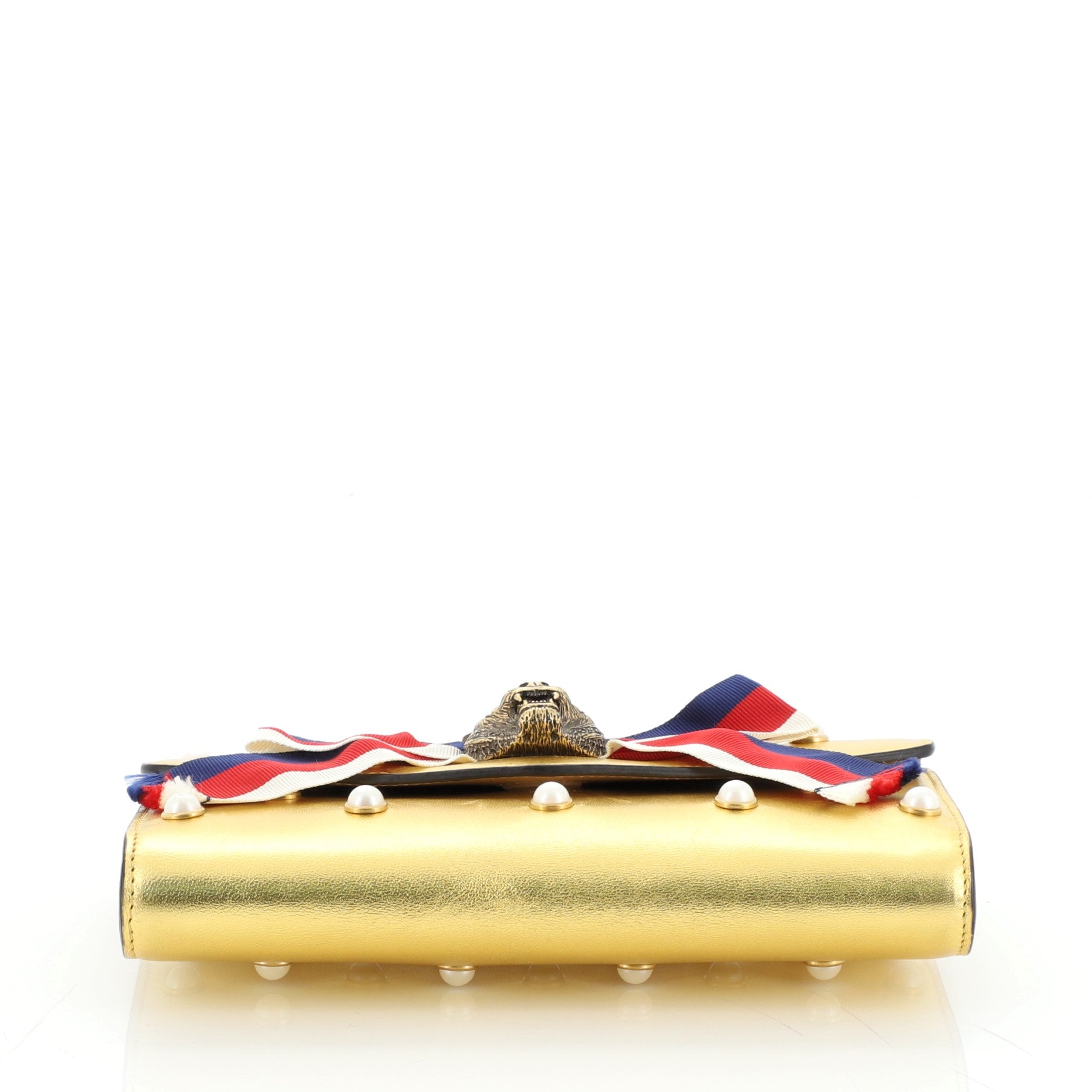 Animalier Broadway Bow Clutch Embellished Leather