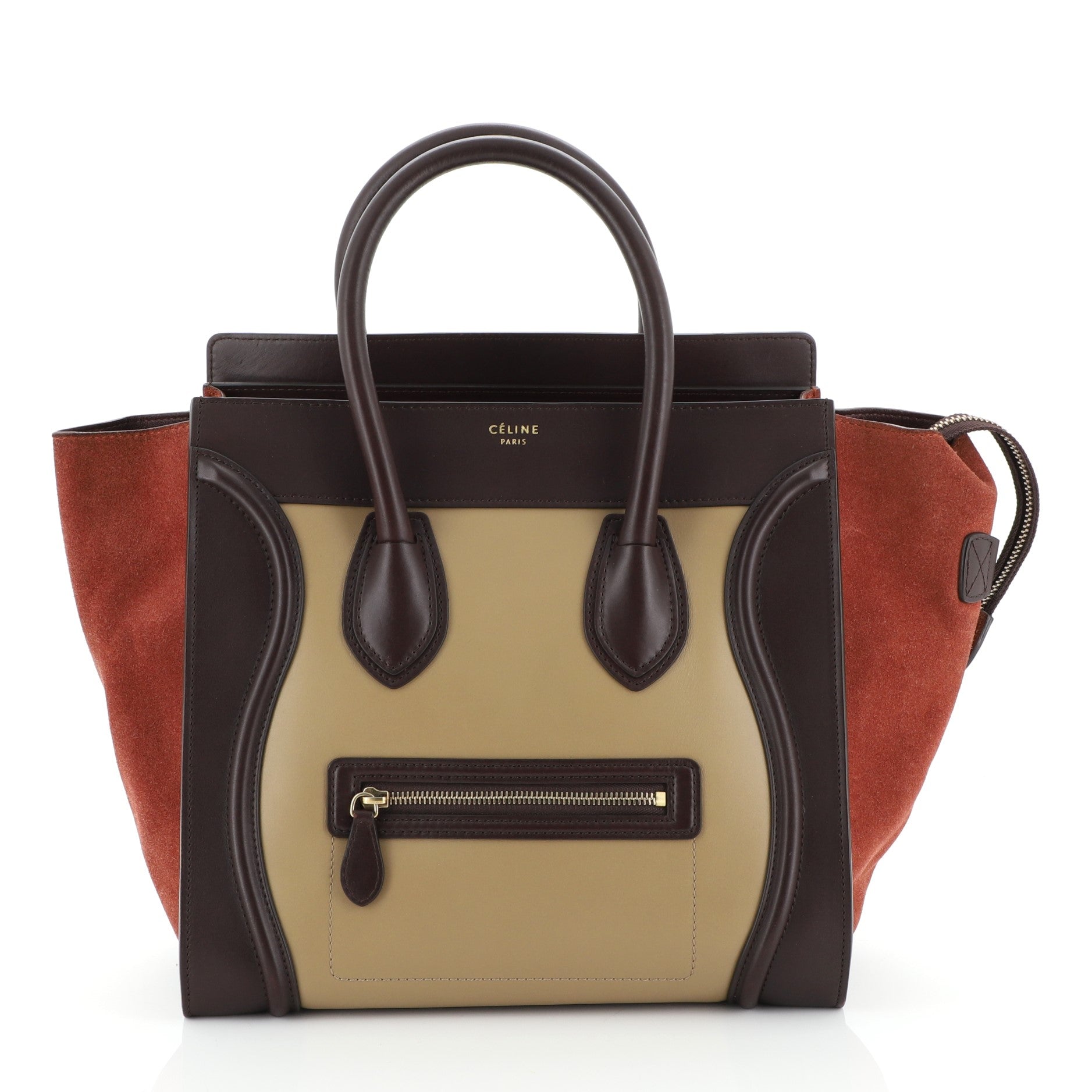 Tricolor Luggage Bag Leather Mini