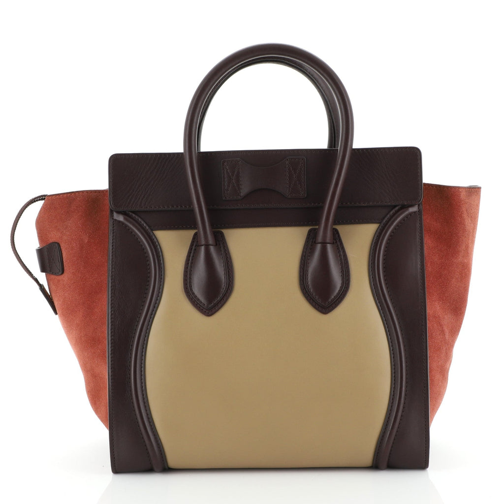 Tricolor Luggage Bag Leather Mini