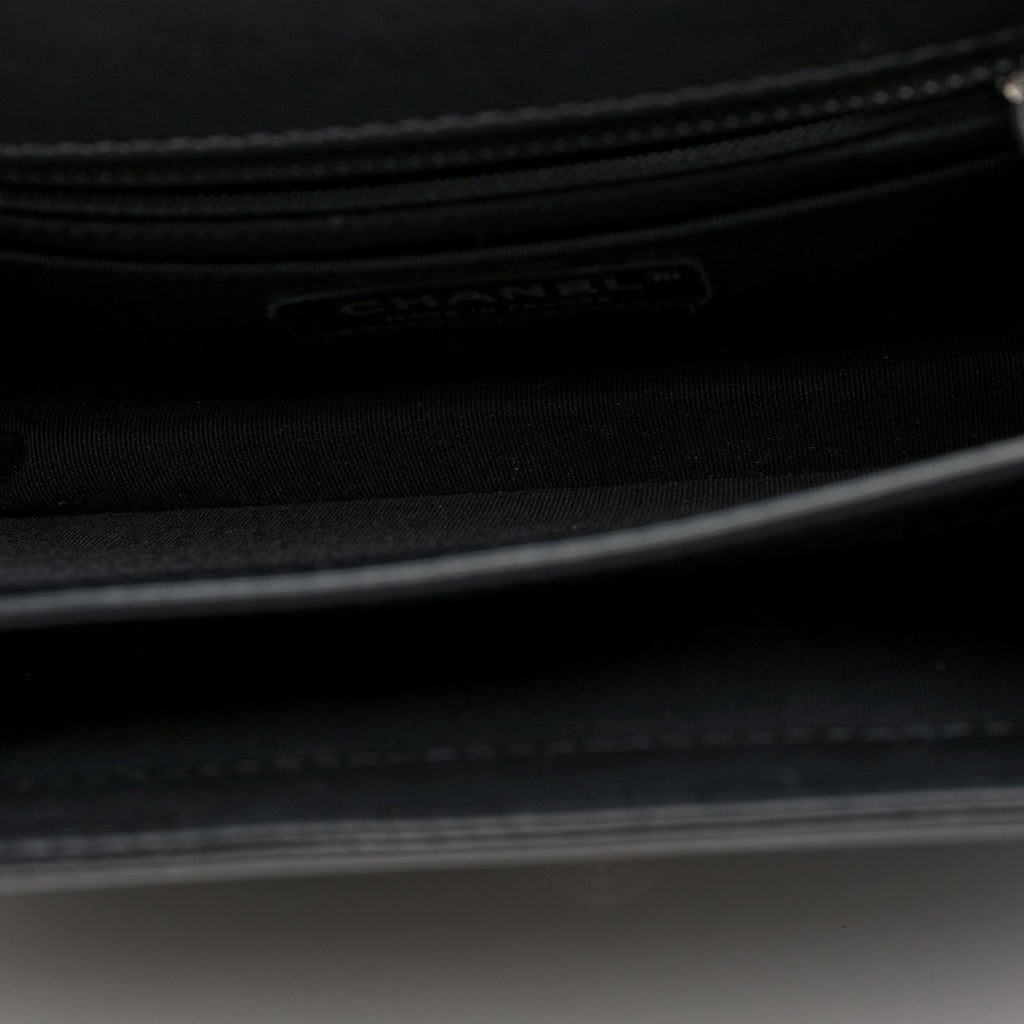 Calfskin Braided Small Chic Flap Black