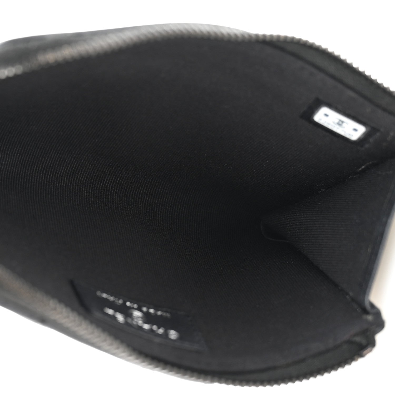 Pearly Lambskin Quilted Zip  Holder So Black