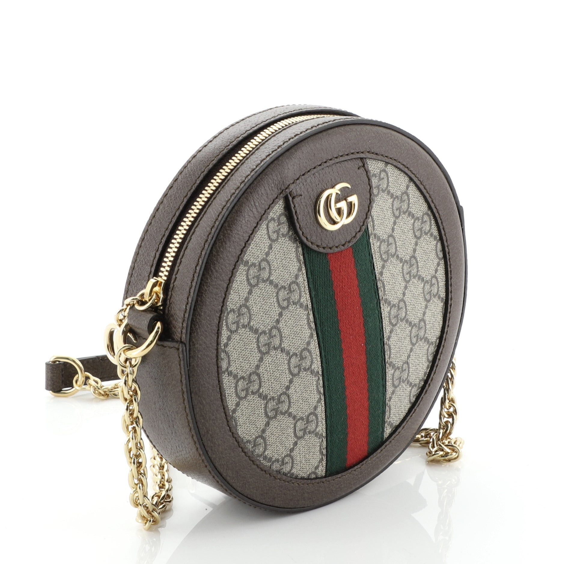 Ophidia Round Shoulder Bag GG Coated Canvas Mini