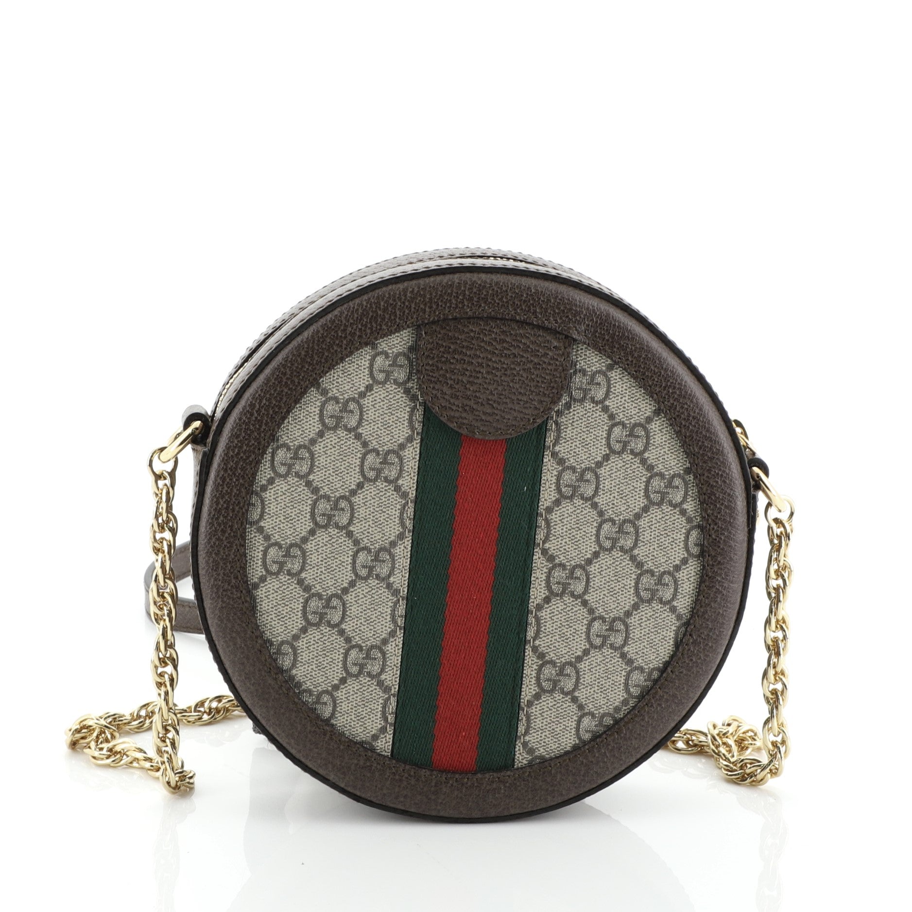 Ophidia Round Shoulder Bag GG Coated Canvas Mini