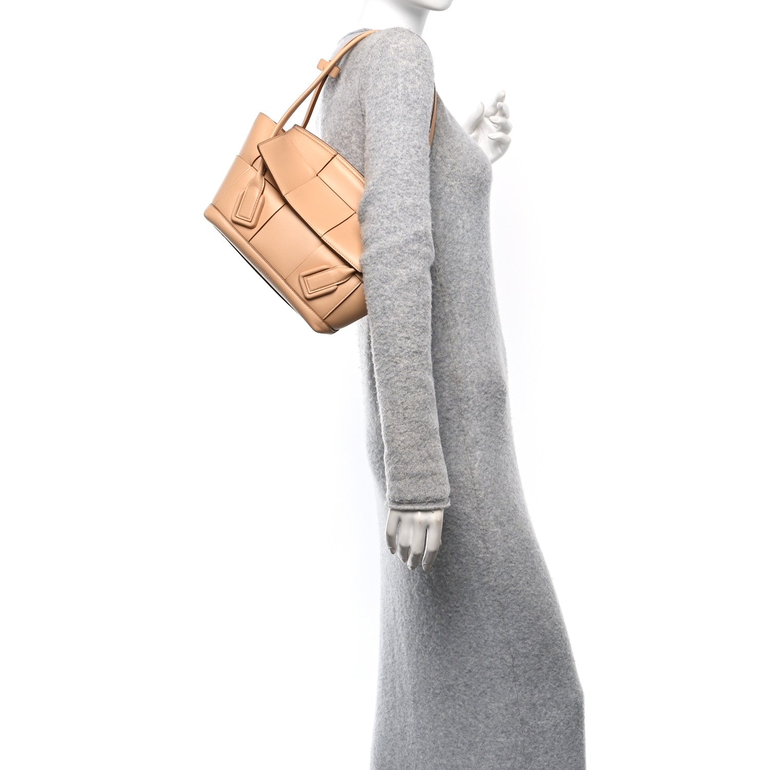 French Calfskin Maxi Intrecciato Arco  33  Almond
