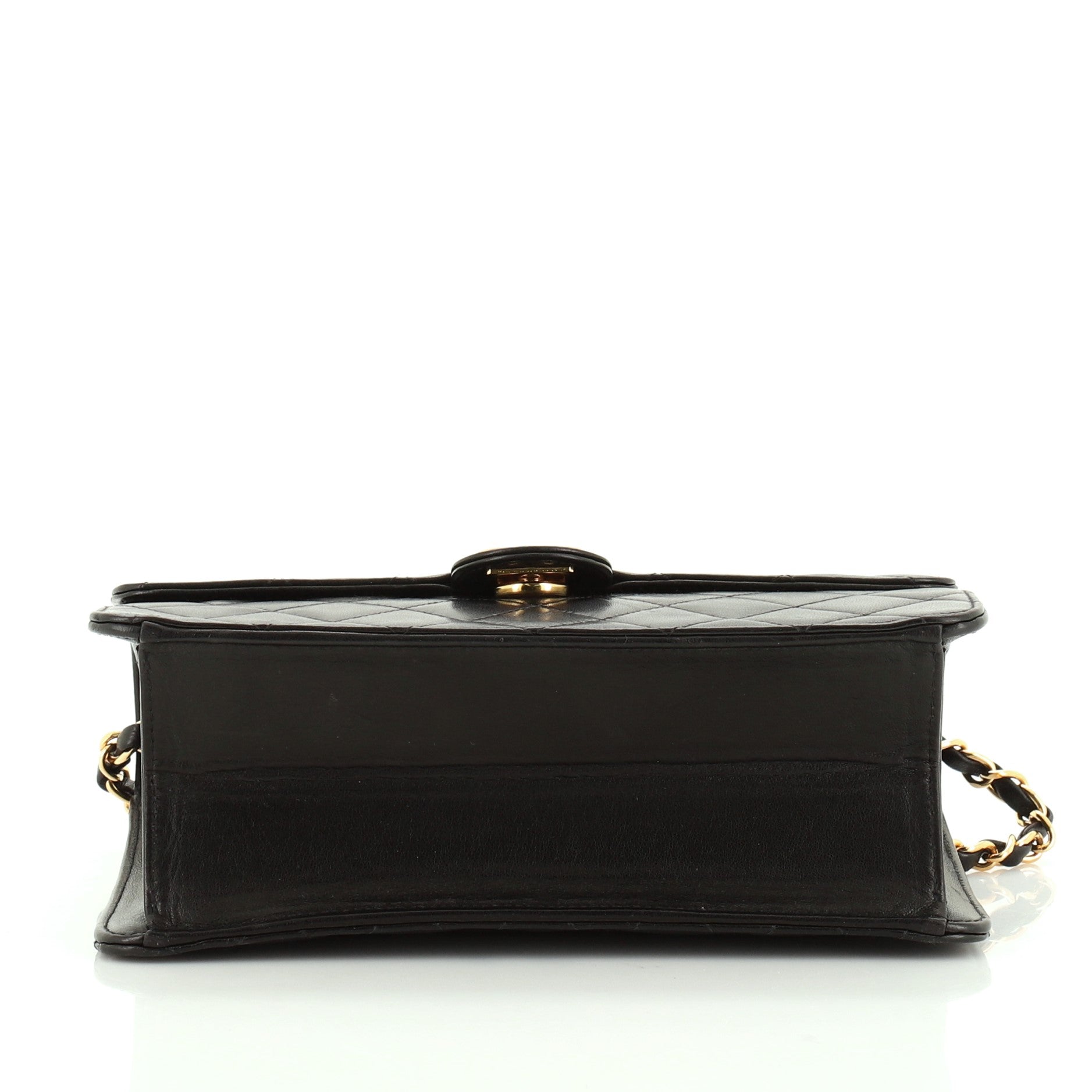 Vintage Clutch with Chain Quilted Leather Small