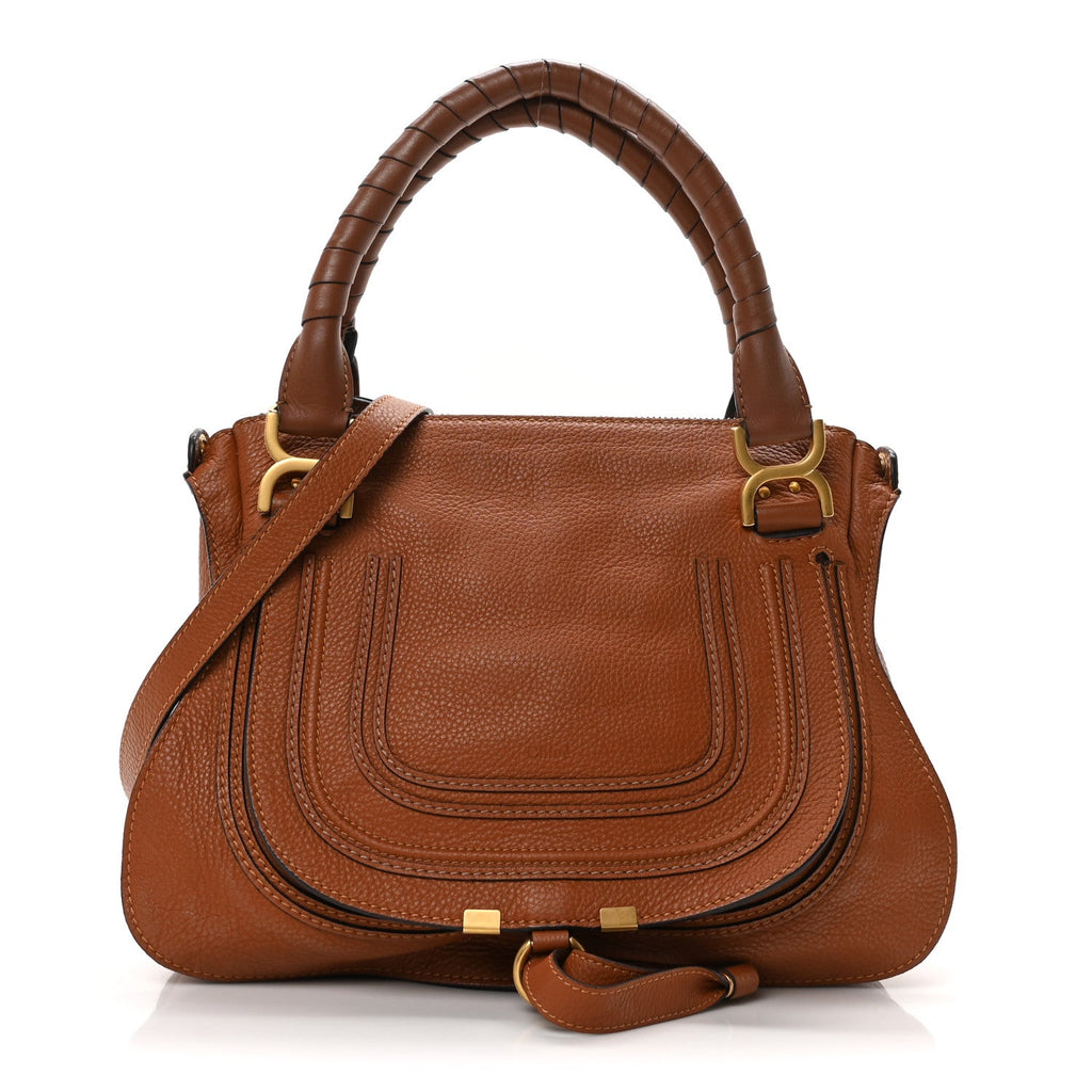 Calfskin Medium Marcie Satchel Tan