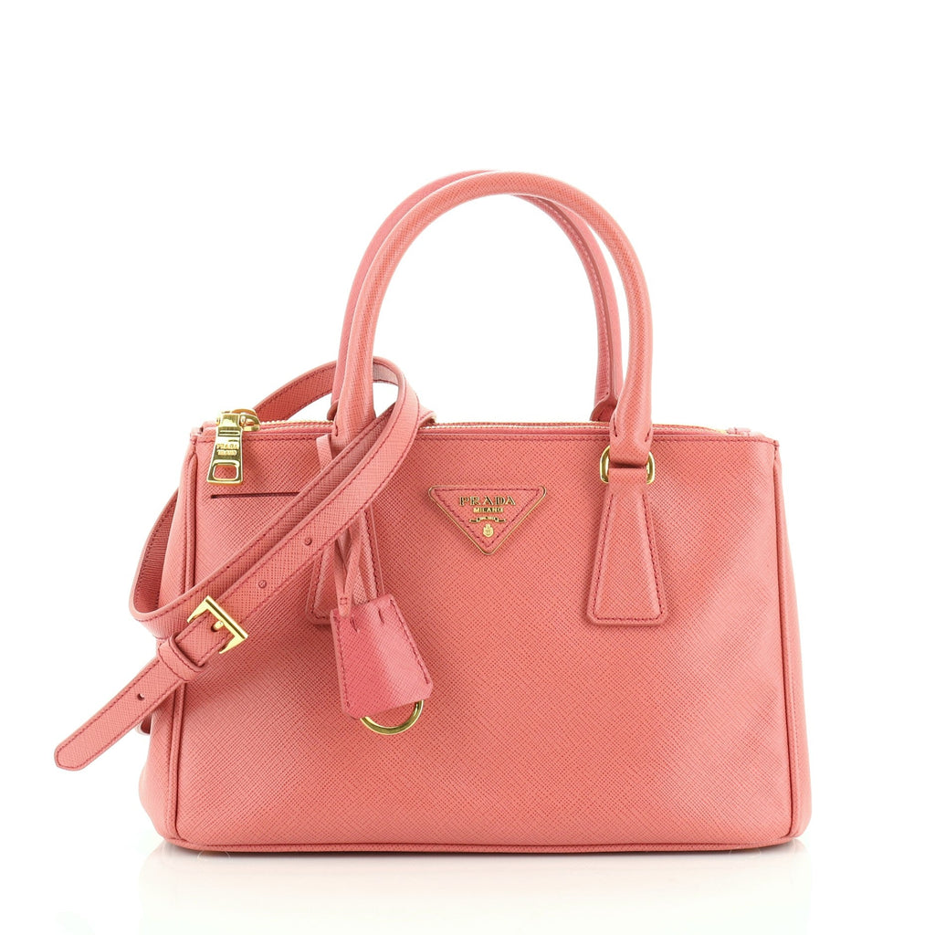 Double Zip Lux Tote Saffiano Leather Mini