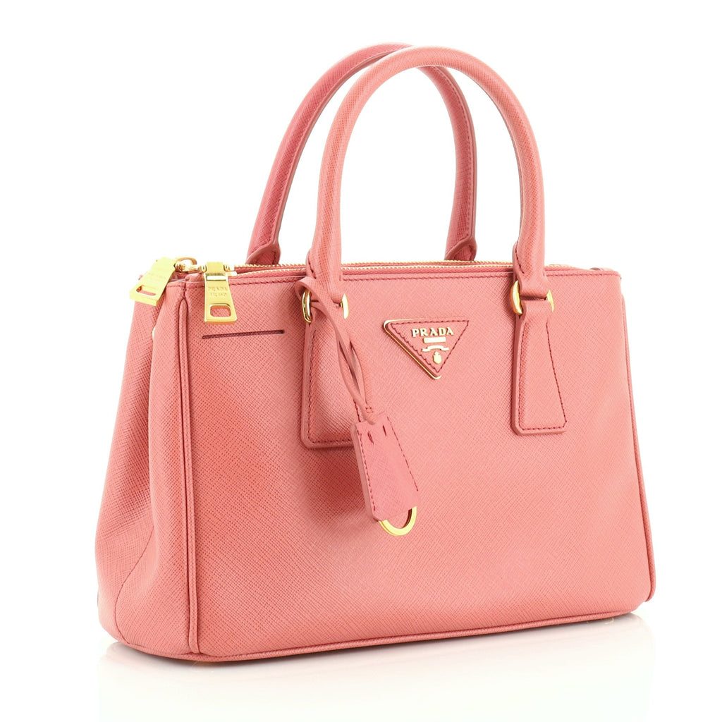 Double Zip Lux Tote Saffiano Leather Mini