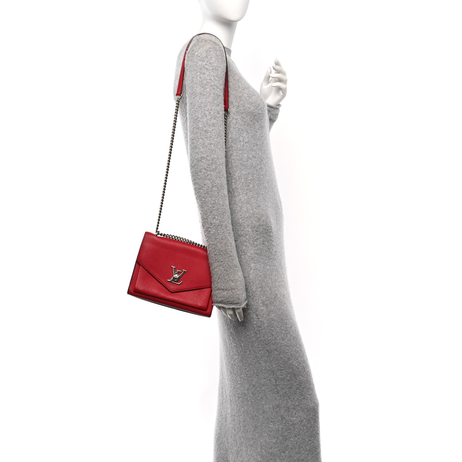 Soft Calfskin Mylockme Chain Bag BB Rubis