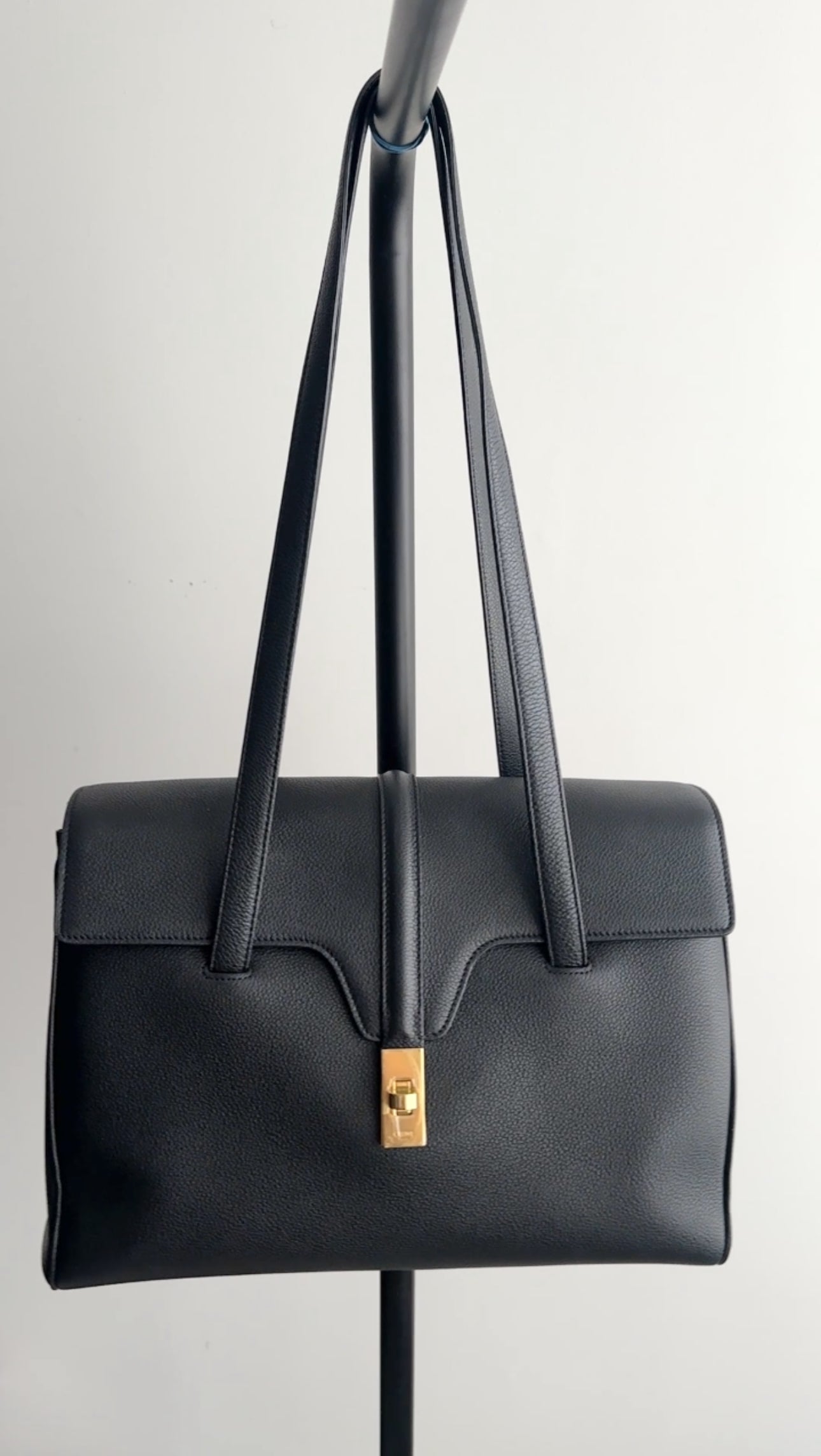 Celine Black Leather Soft Medium 16 Bag