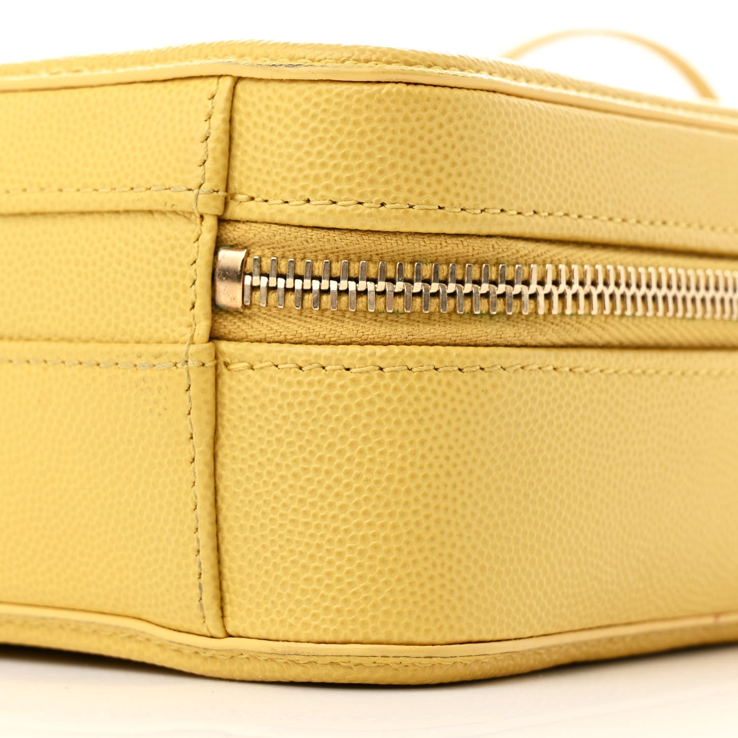 Caviar Quilted Small CC Filigree Vanity Case Yellow