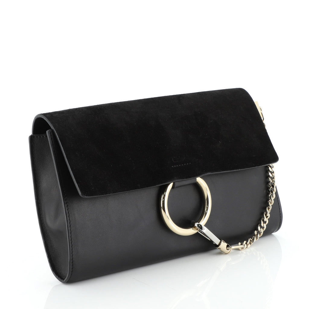 Faye Clutch Leather and Suede