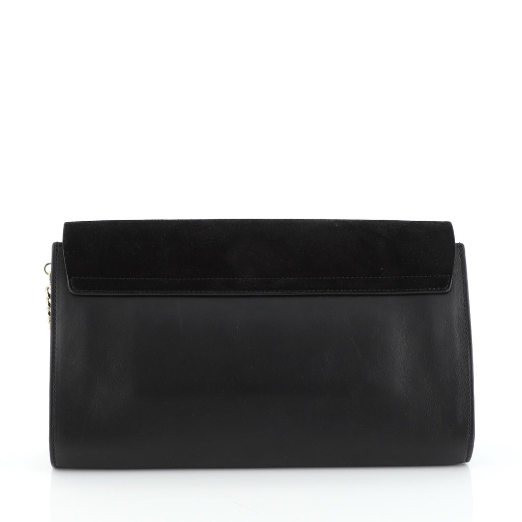 Faye Clutch Leather and Suede